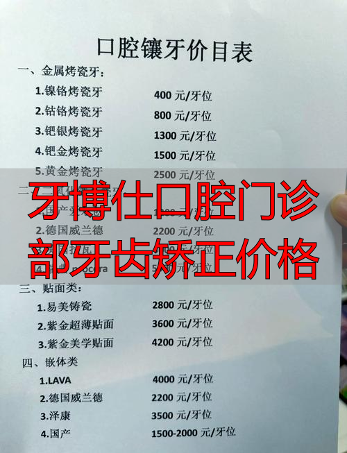 牙博仕口腔门诊部牙齿矫正价格_口腔诊所牙齿矫正多少钱_口腔医院矫正牙齿怎么样