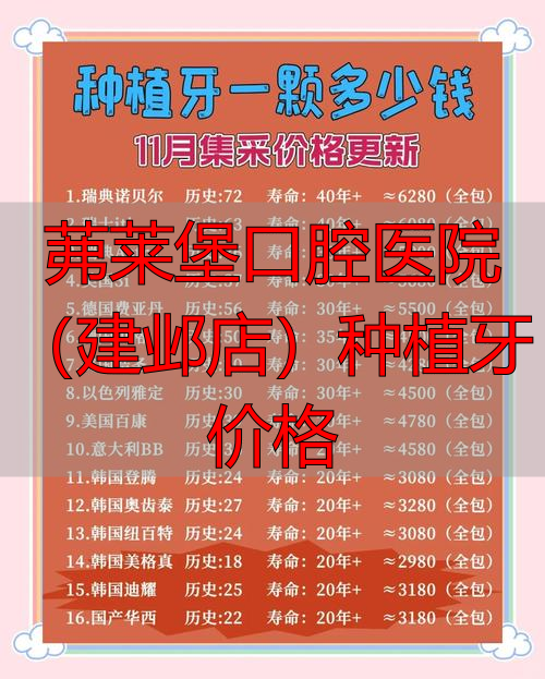 茀莱堡口腔医院(建邺店)种植牙价格_茀莱堡口腔医院(建邺店)种植牙价格_茀莱堡口腔医院(建邺店)种植牙价格