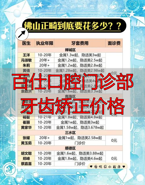 口腔医院矫正_百仕口腔门诊部牙齿矫正价格_口腔医院牙齿矫正的价格