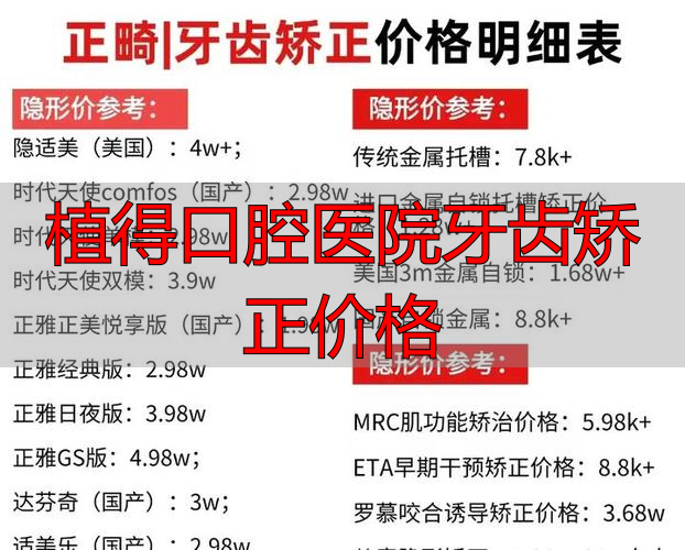 植得口腔矫正价格大揭秘，从六千到三万如何选才不花冤枉钱