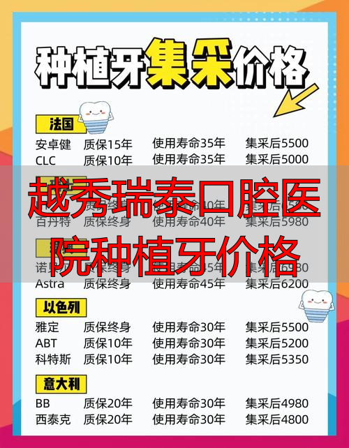越秀瑞泰口腔医院种植牙价格_口腔医院种植牙价钱_瑞泰口腔种牙