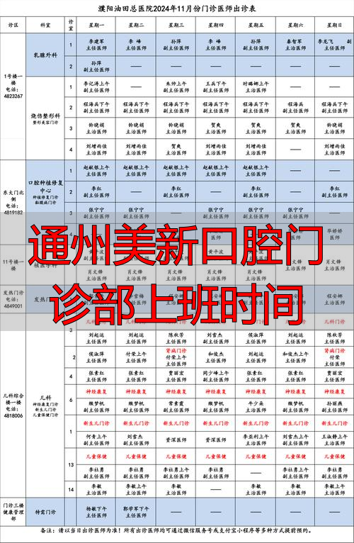 2025年通州美新口腔门诊部上班时间，你了解吗？