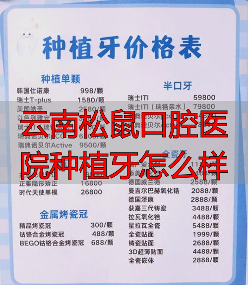 2025年末实力测评：云南松鼠口腔种植牙技术、收费、医生全面评价，到底哪个好？