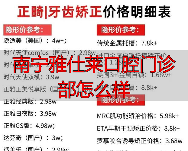2025年盘点：南宁雅仕莱口腔优缺点大曝光！医生资质与收费究竟怎么样？